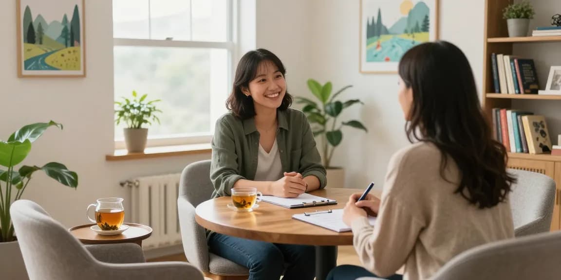 Engaging addictions counselling haldimand scene with a counselor and client in a warm, inviting setting.