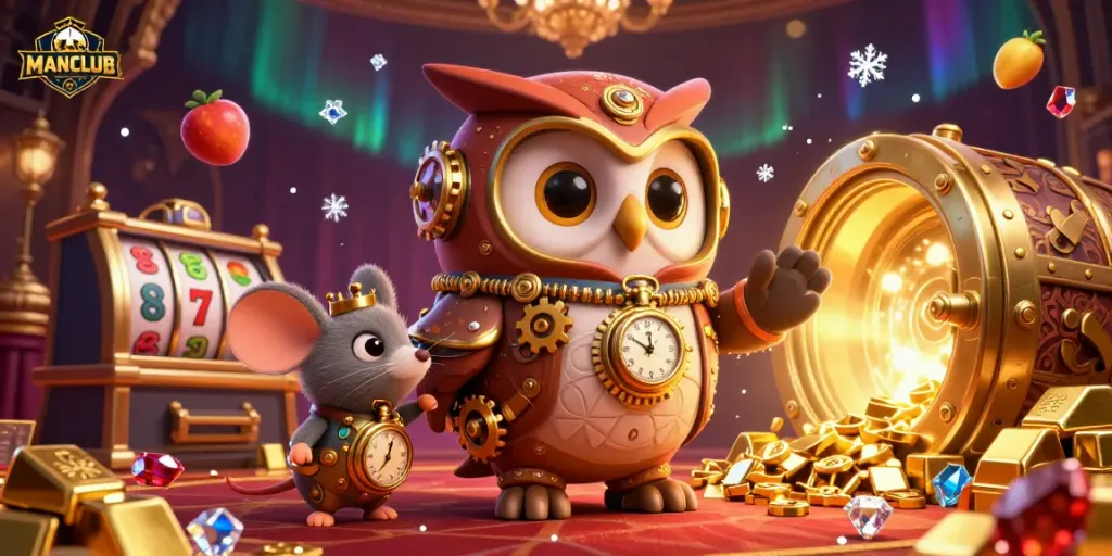 Experience thrilling wins with MANCLUB's captivating casino adventure featuring vibrant steampunk elements.