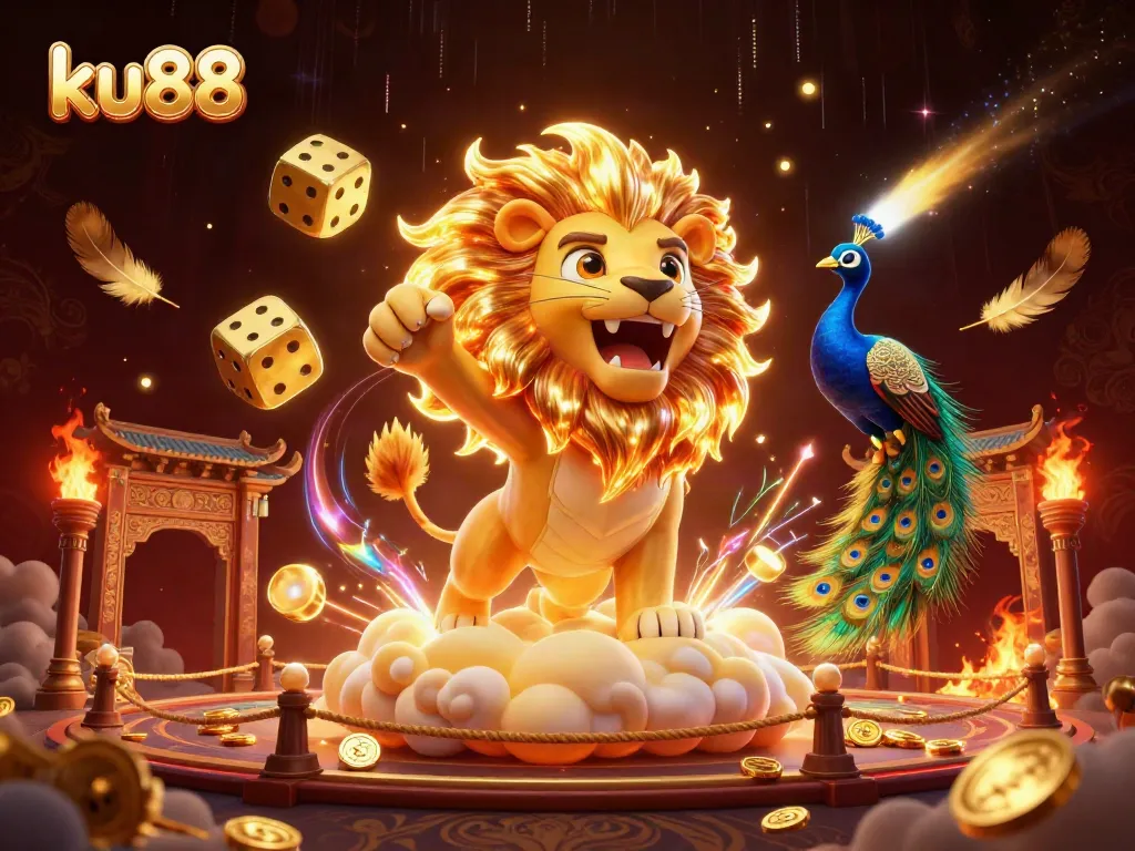 Engage with thrilling gaming action at ku88 with dynamic characters and casino elements in a vibrant scene.