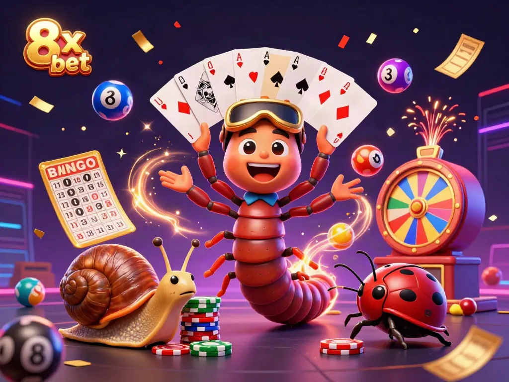 Experience thrilling excitement in 8x bet casino with vibrant characters and dynamic game elements.