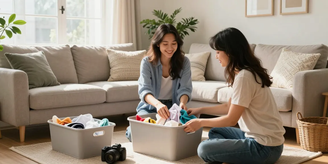 Declutter Ottawa with a professional organizer transforming a cluttered living room into a serene space.