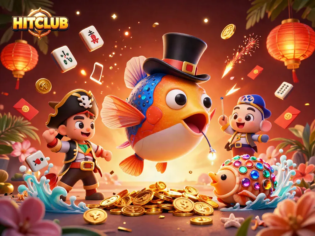 Experience the excitement of HITCLUB as the glowing anglerfish attracts golden coins during gameplay.