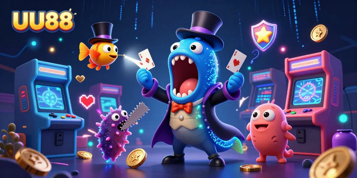 UU88 brings excitement as an eel magician performs tricks in a vibrant casino-themed scene.