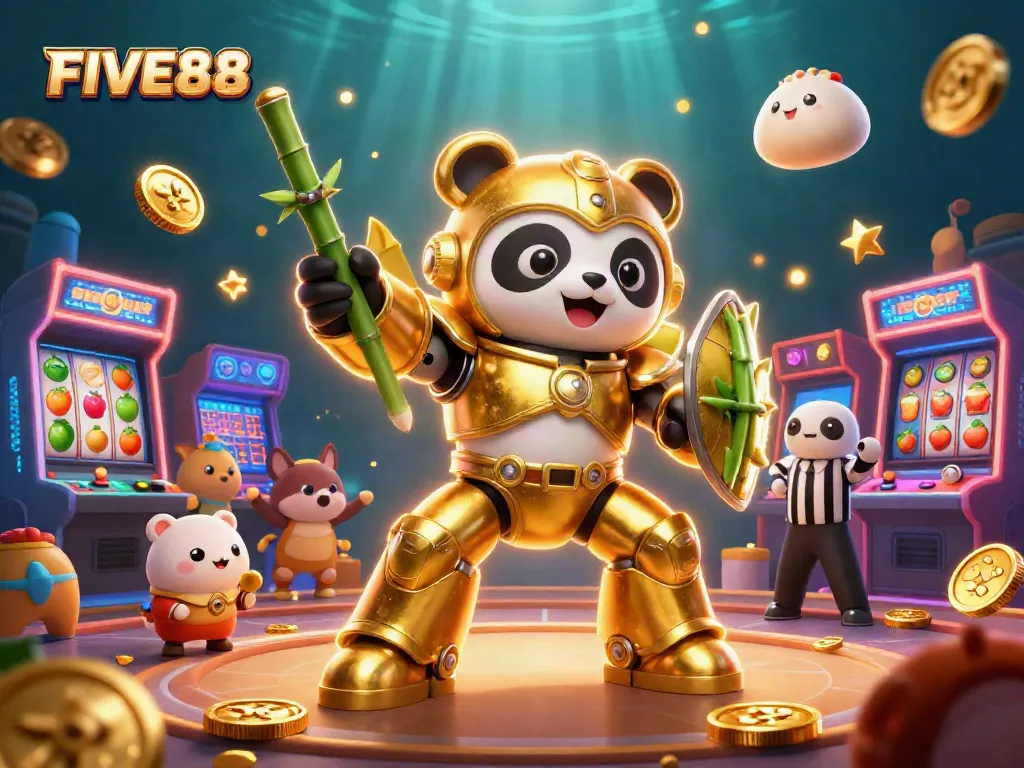 Experience thrilling gaming at FIVE88 with vibrant slot machines and dynamic casino action.