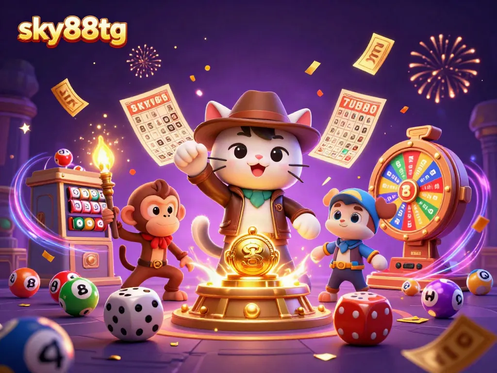 Experience thrilling gameplay with the sky88tg adventure in a vibrant casino-themed scene.