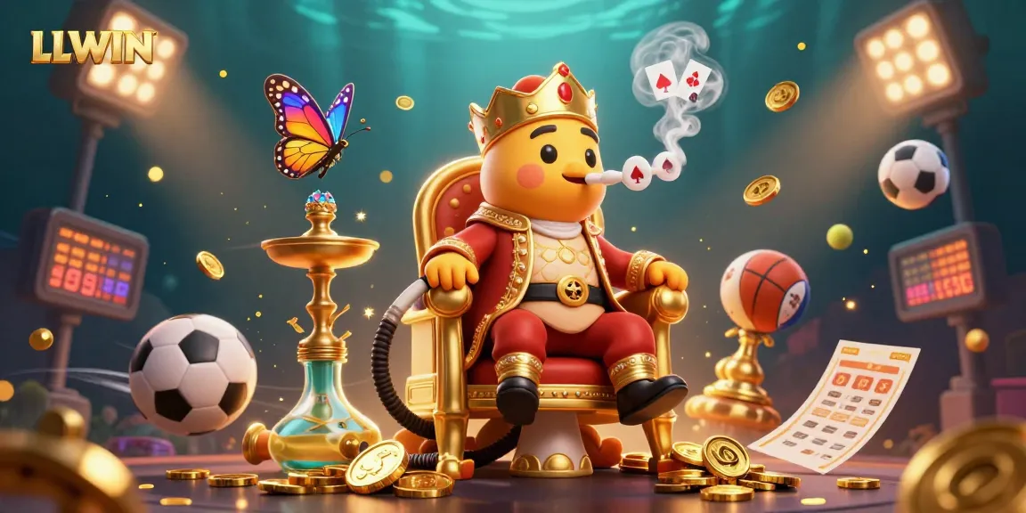 Experience LLWIN with vibrant 3D casino elements showcasing thrilling sports and gaming action.