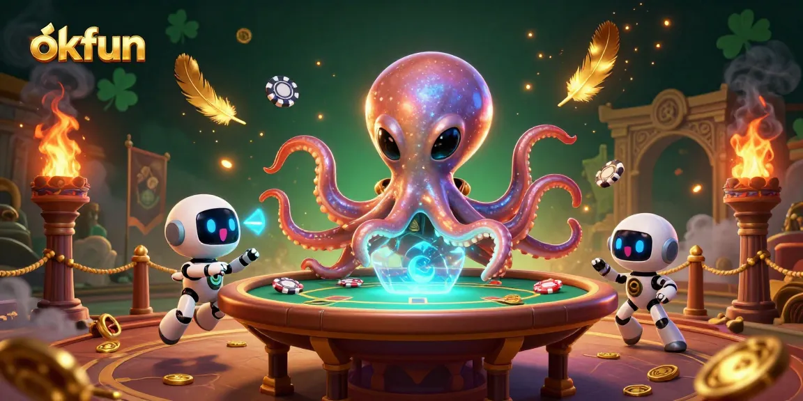 Spin the okfun cosmic poker table with an alien octopus and dynamic game elements