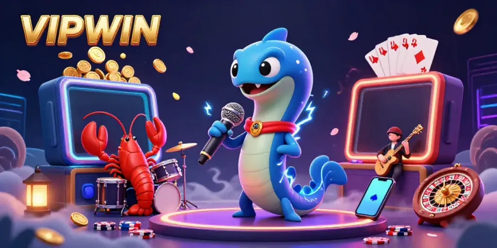 Join the excitement at VIPWIN with an electric eel DJ performing at an underwater casino.