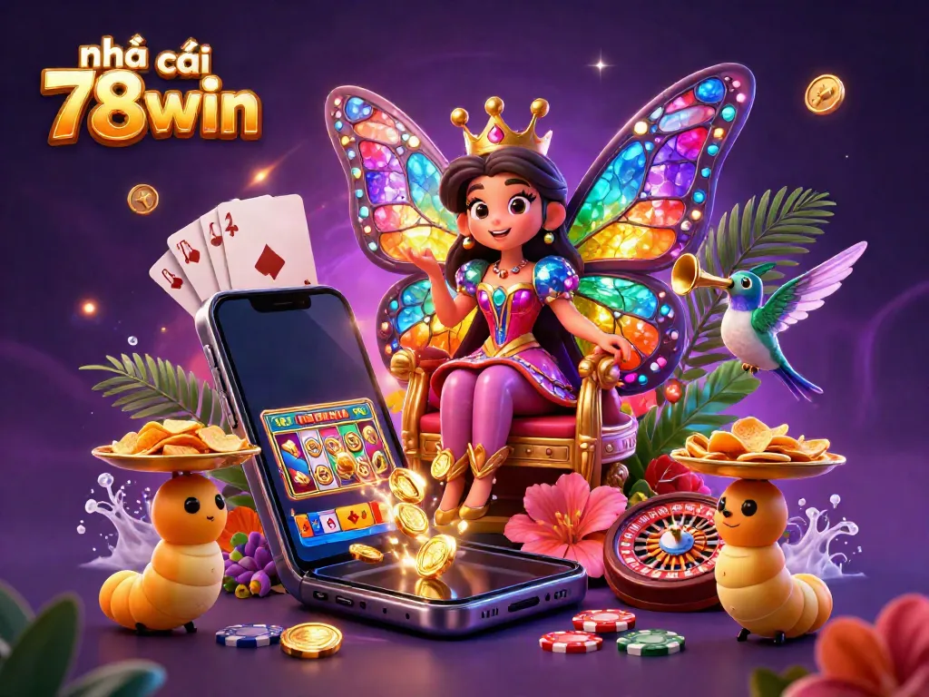 Experience thrilling gaming at nhà cái 78win with vivid characters and dynamic elements illustrating the excitement of online gambling.