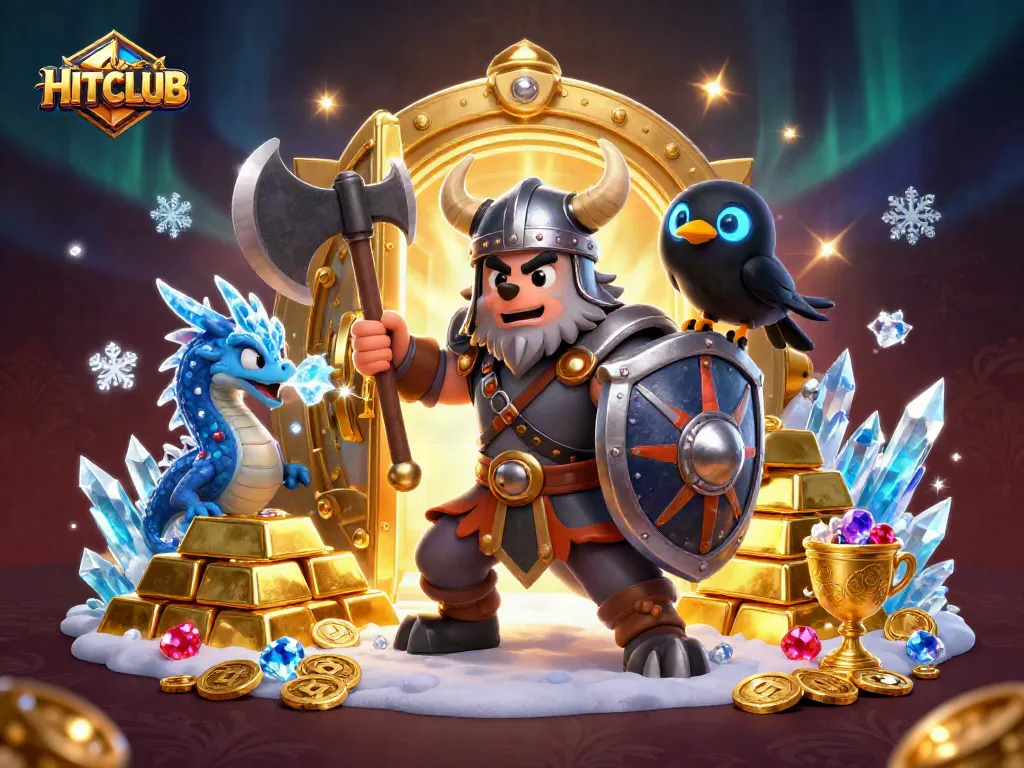Witness HITCLUB's Viking wolf warrior and fierce dragon in an epic treasure hunt scene!