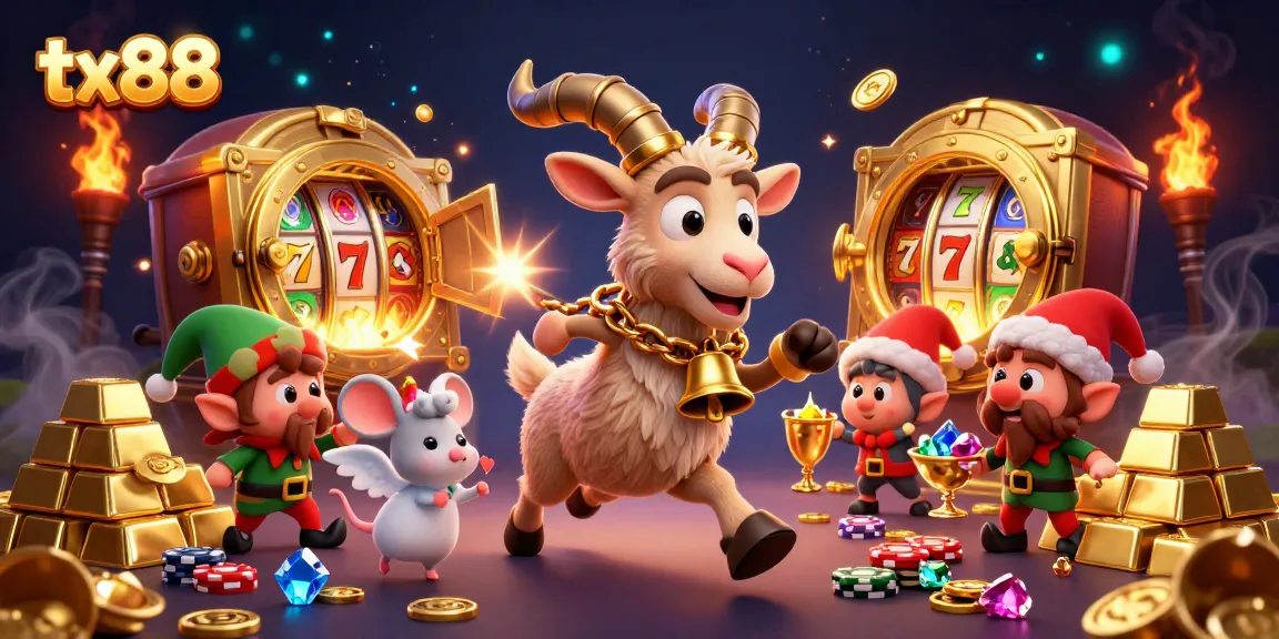 Experience thrilling gameplay at tx88 with playful Krampus and fantasy casino characters.